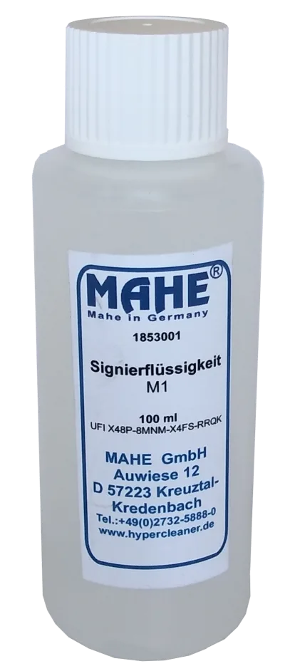 MAHE Signierelektrolyt M1 – Elektrolyt zum elektrochemischen Signieren und Markieren von Metall.