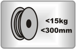 Bobina de hilo < 15 kg / < 300 mm